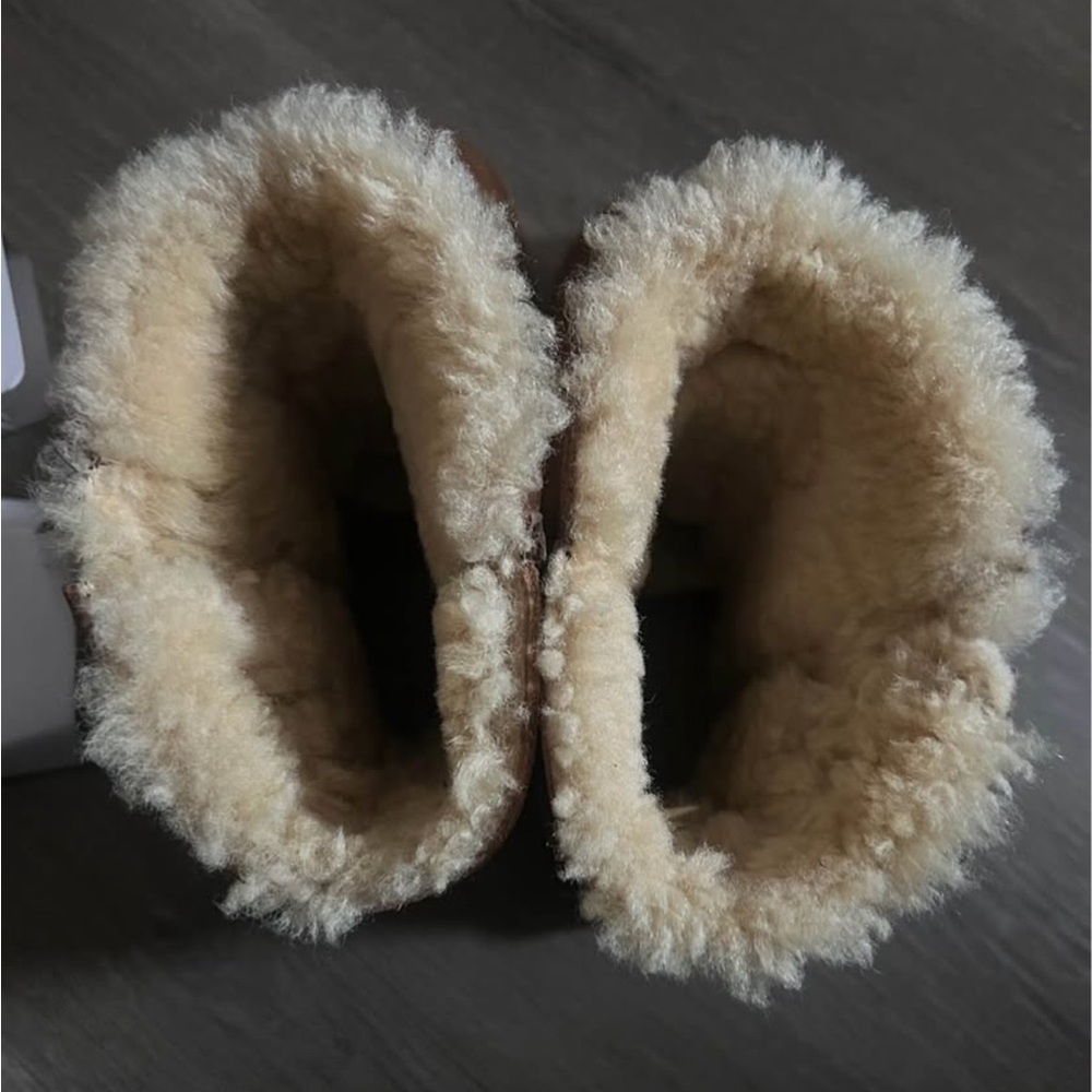 UGG Josette boots in the chestnut color with a leather bow accent - Picture 7 of 8